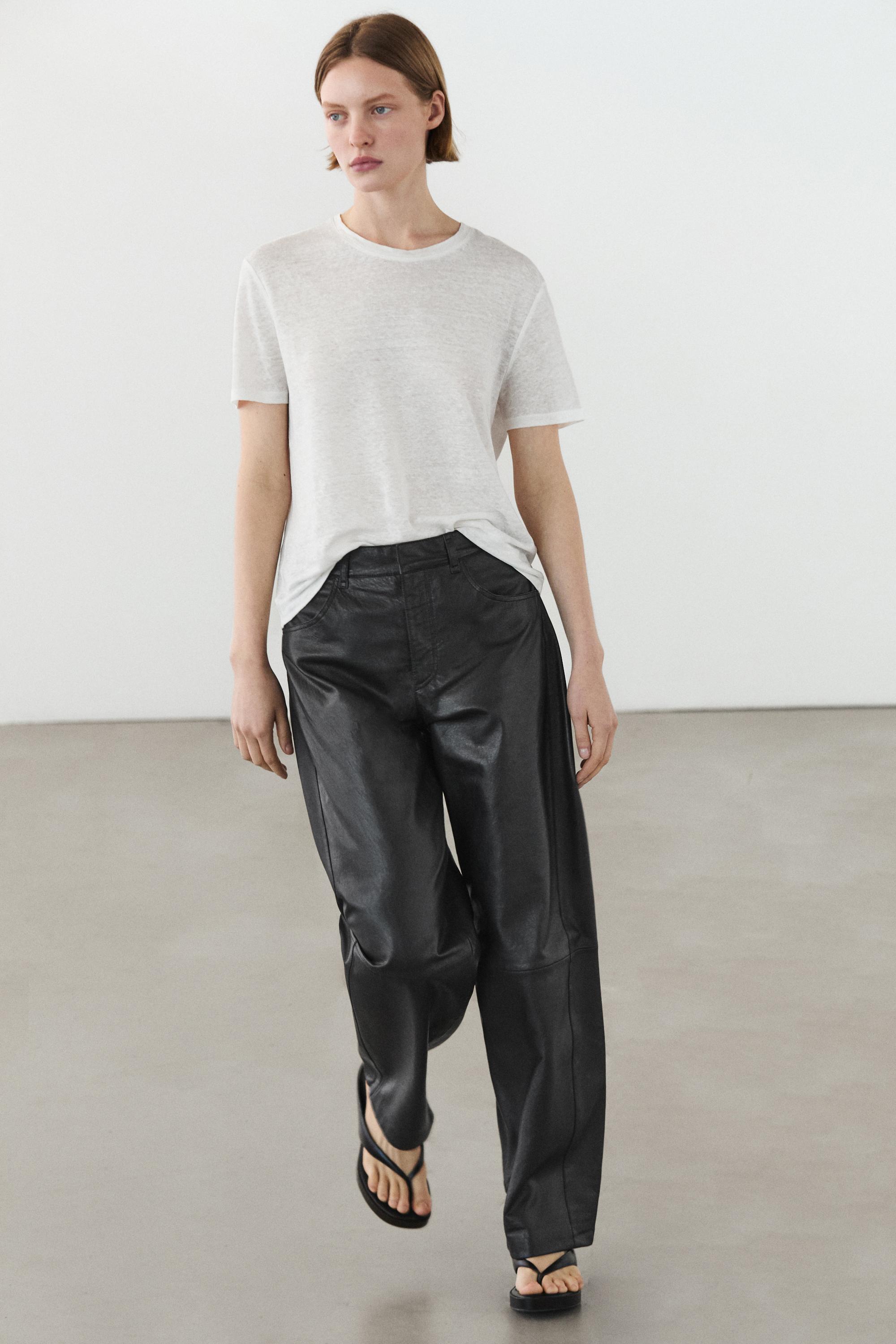 Pantalon balloon fit cuir nappa